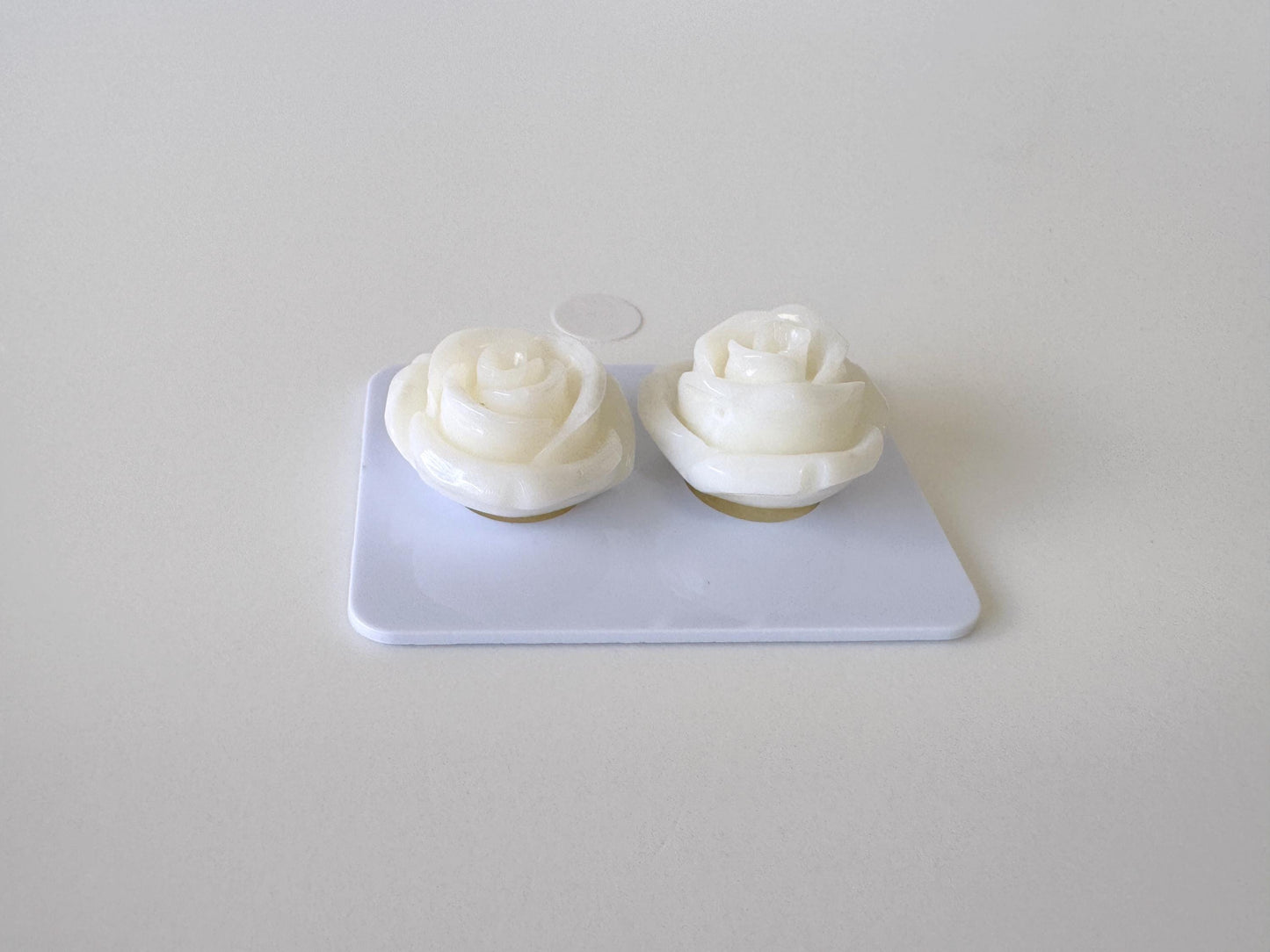 Natural White Coral Rose Loose Pair, 17mm, White Color Rose, Natural Color Coral Rose, Price per Pair, Genuine Precious Coral