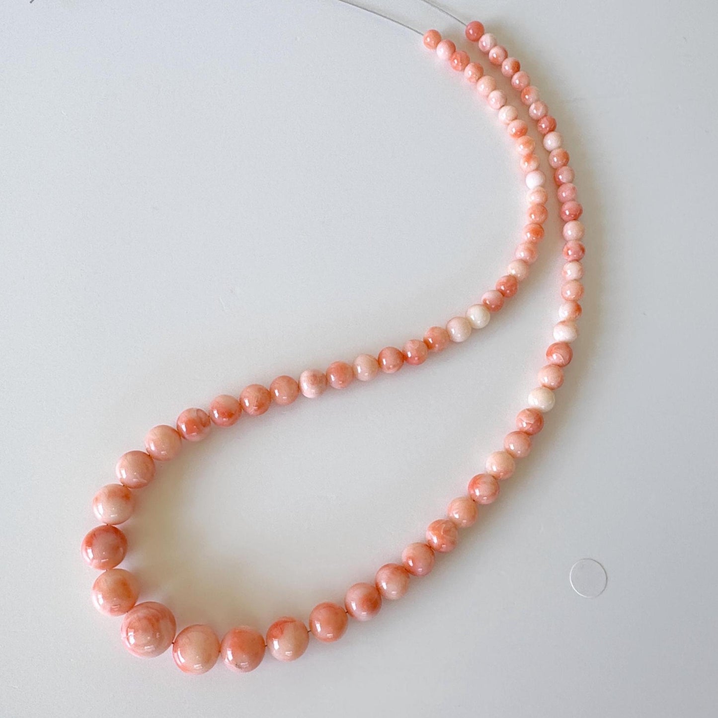 Natural Deep Sea Coral 4.5-11mm Round Beads Strand, Genuine Natural Pink / Orange Color, 41cm, 16in, For Jewelry Making