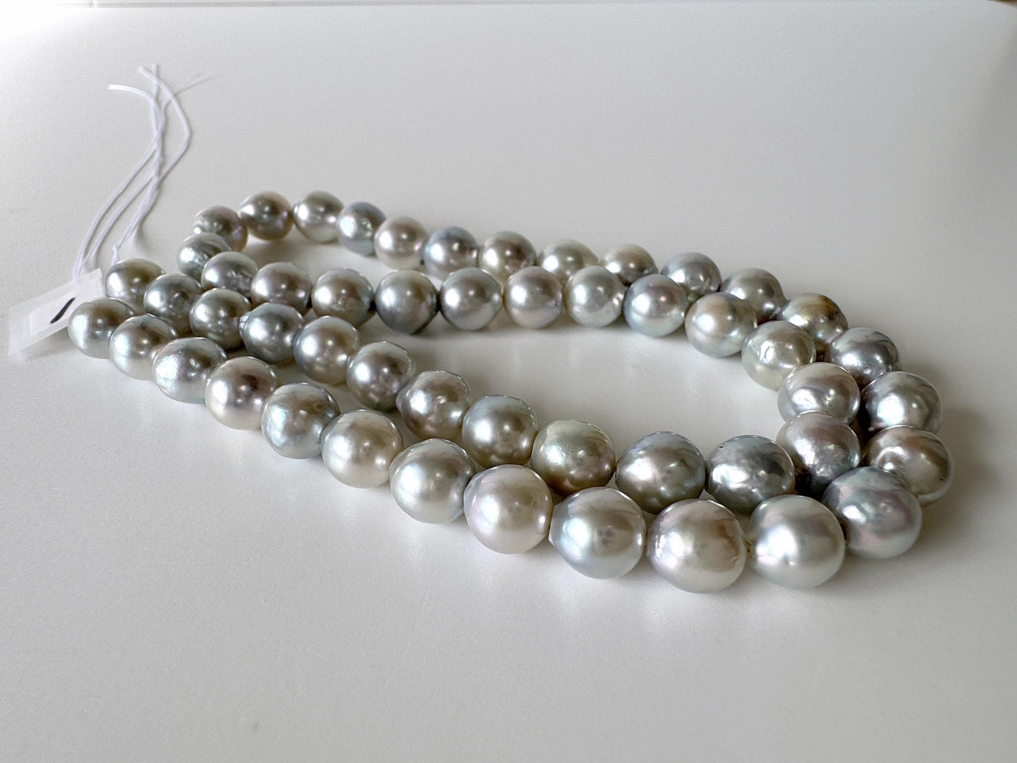 7.5-8mm Japanese Akoya Pearl Beads, Natural Blue/Silver color pearl, Genuine Akoya Pearl, Full Strand 40cm , 15.7", Salt water pearl