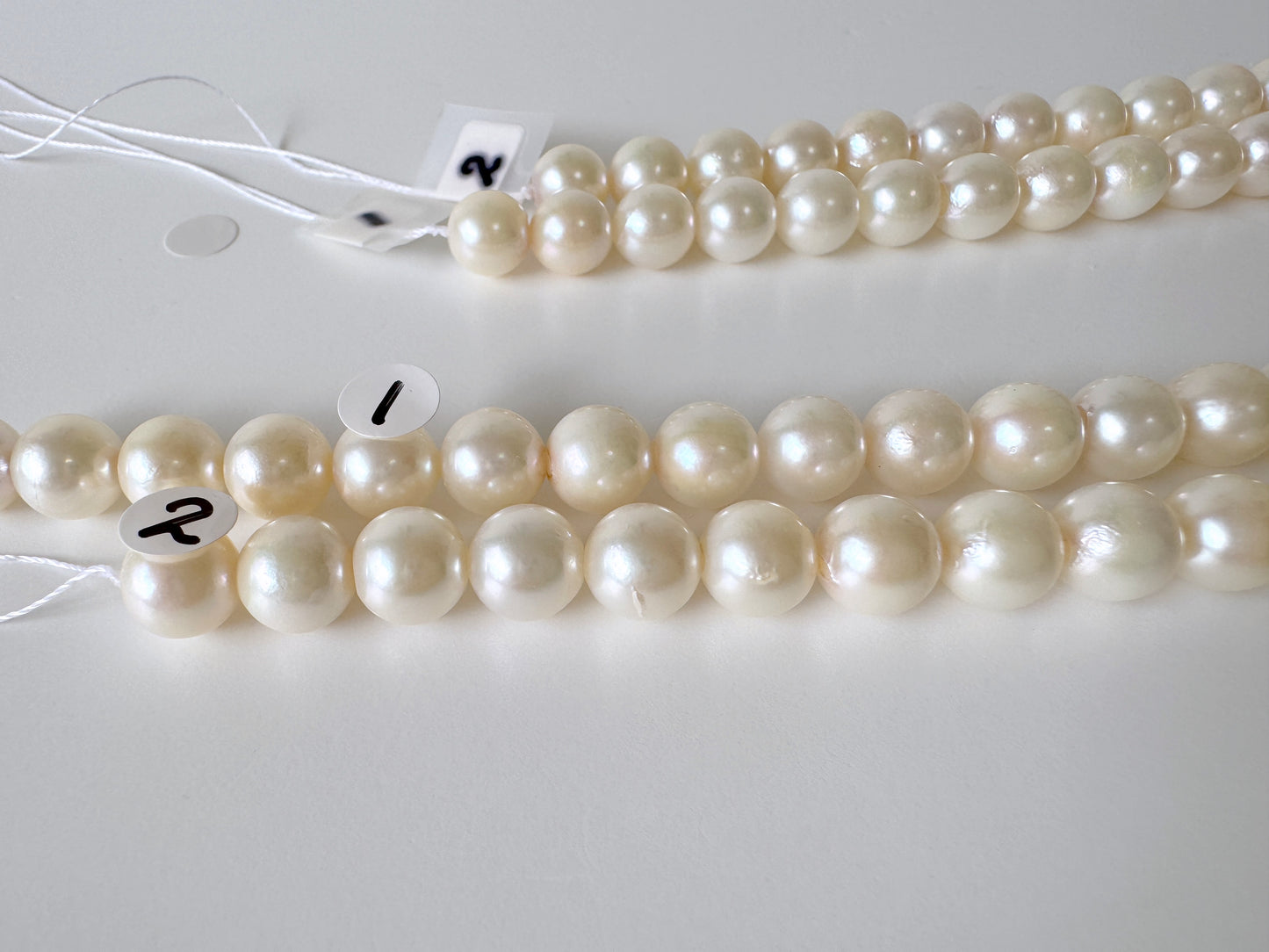 8.5-9mm Japanese White Akoya Pearl Beads, Genuine Akoya Pearl, Full Strand, 40cm , 16", Cultured Salt water pearl