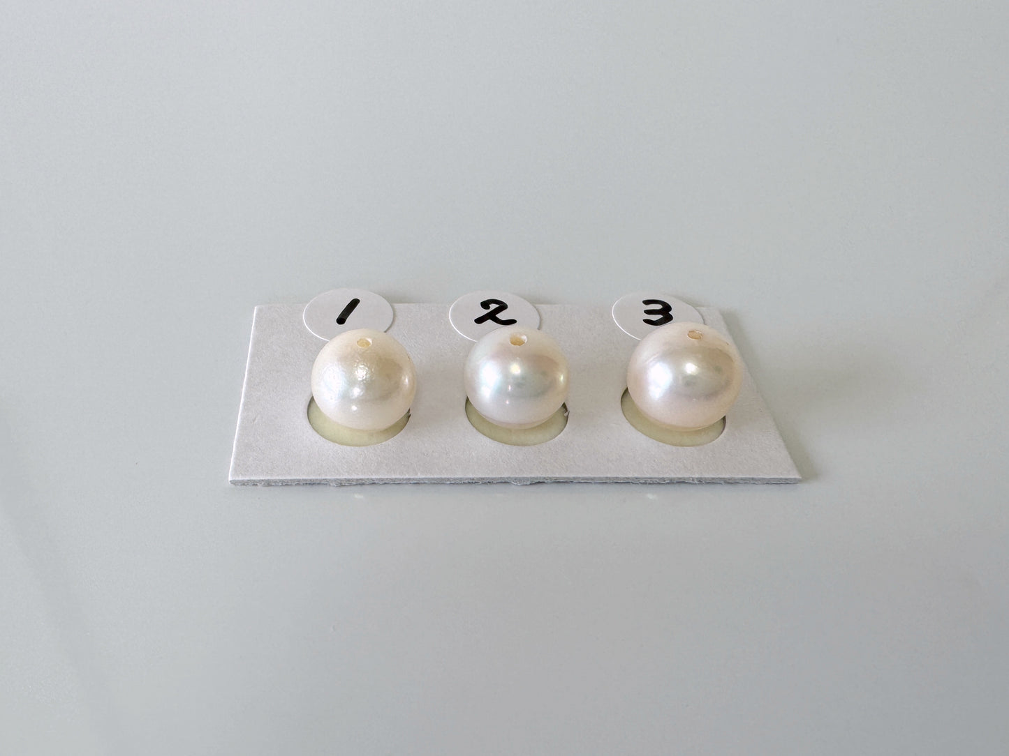 Japanese Cultured Akoya pearl 8-8.5mm, White Color, Half-Drilled Round loose, Price per Piece, Value-priced unused vintage, Salt water pearl