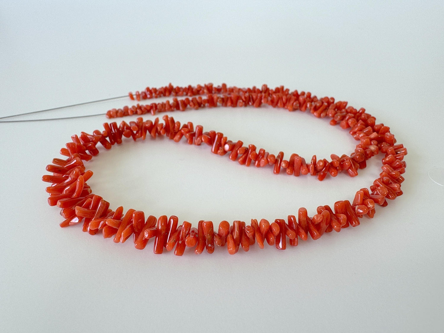 Mediterranean Red Coral Short Branch Strand of 41cm, 16", Natural Red Color Coral for Jewelry Making