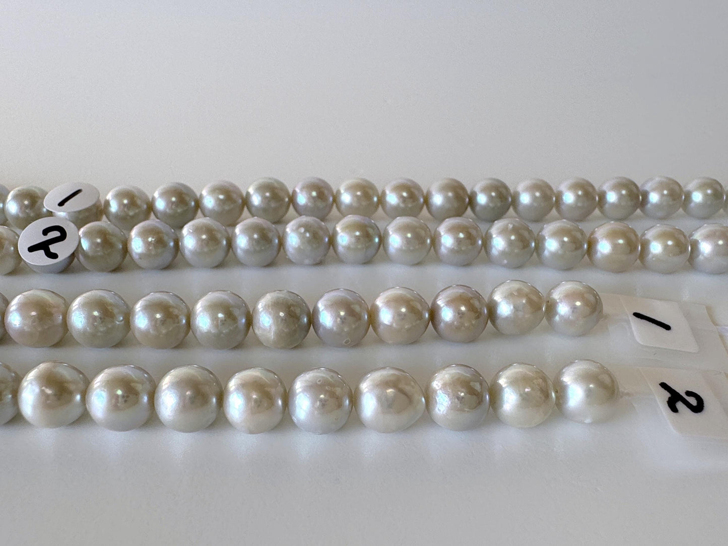 7-7.5mm Japanese Akoya Pearl Beads, Blue/Silver color pearl (Cobalt treated), Genuine Salt water Akoya Pearl, Full Strand, 40cm , 15.7"