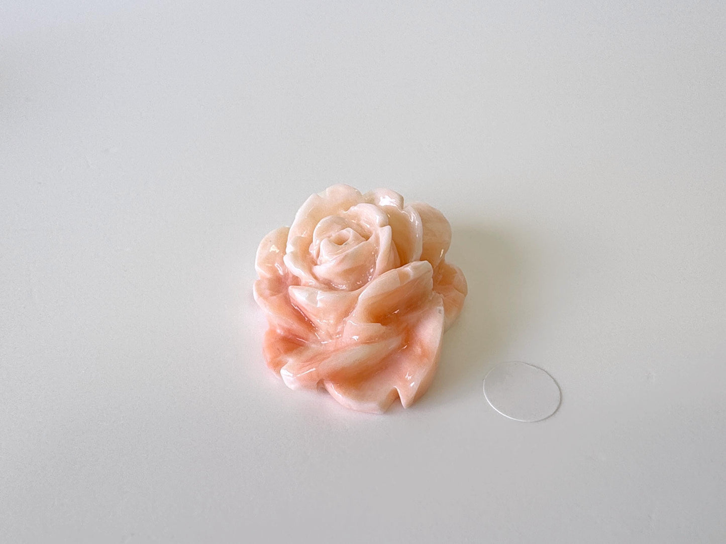 Natural Deep Sea Coral Rose Carving Loose, Natural Pink Color Coral, 32x26mm, Flat Back, For Jewelry Making, Hand Carved