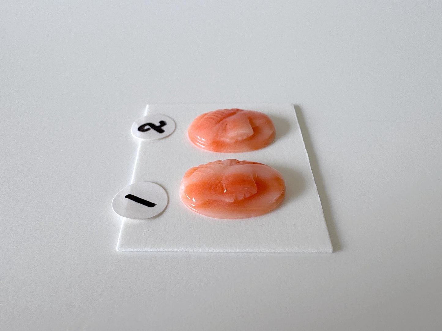 Natural Deep Sea Coral Cameo Oval Cabochon , Pink/Orange Coral Carving Loose, Natural Color Coral Loose, Price per Piece