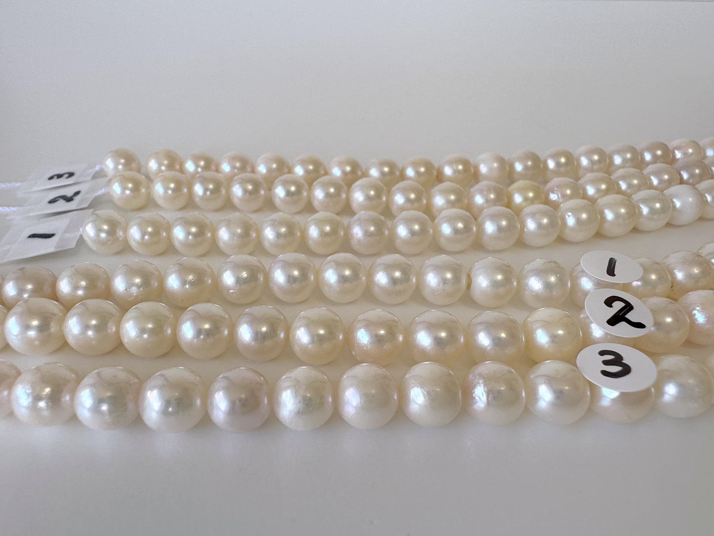 7-7.5mm Japanese White Akoya Pearl Beads, Genuine Akoya Pearl, Full Strand, 40cm , 15.7", Cultured Salt water pearl + Extra 5 pieces