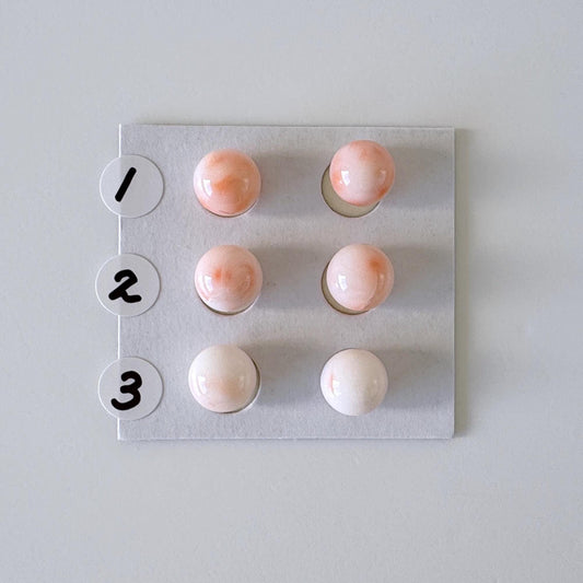 8-8.5mm Full Hole Natural Deep Sea Coral round loose, for earring sets or pendant, For Jewelry making, price per pair,  Natural Color