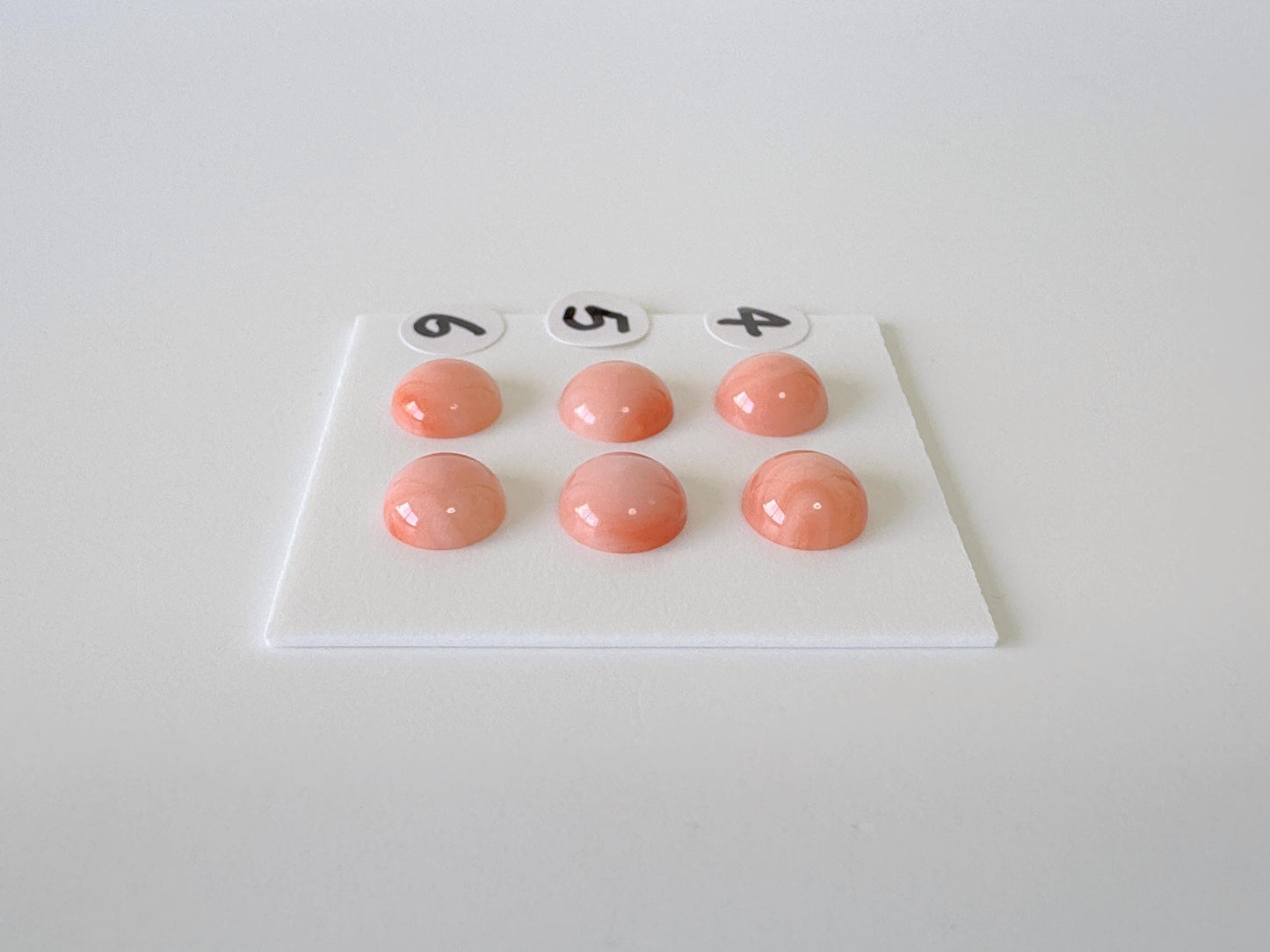 7.3-7.8mm Natural Deep Sea Coral Round Cabochon, natural pink/orange coral, price per pair, for jewelry making, natural color
