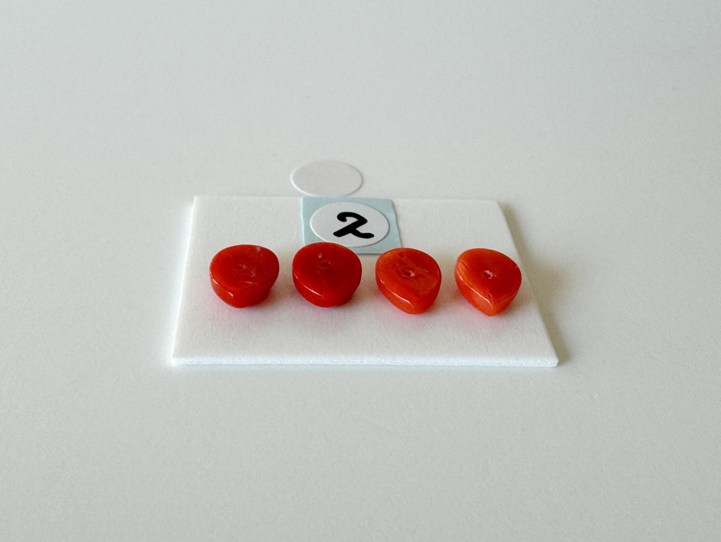 Value-priced, Natural red Mediterranean coral loose Pear shape cabochon for a set of 4pcs, For jewelry making, Natural color