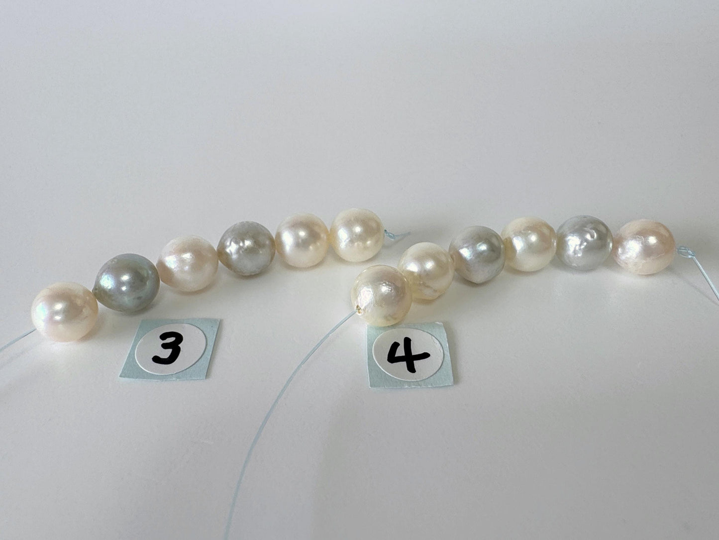 Japanese Multi-color Akoya Pearl Beads, 7-7.5mm, Mini Strand, Short Strand of 6 Pieces, Cultured in Sea Water