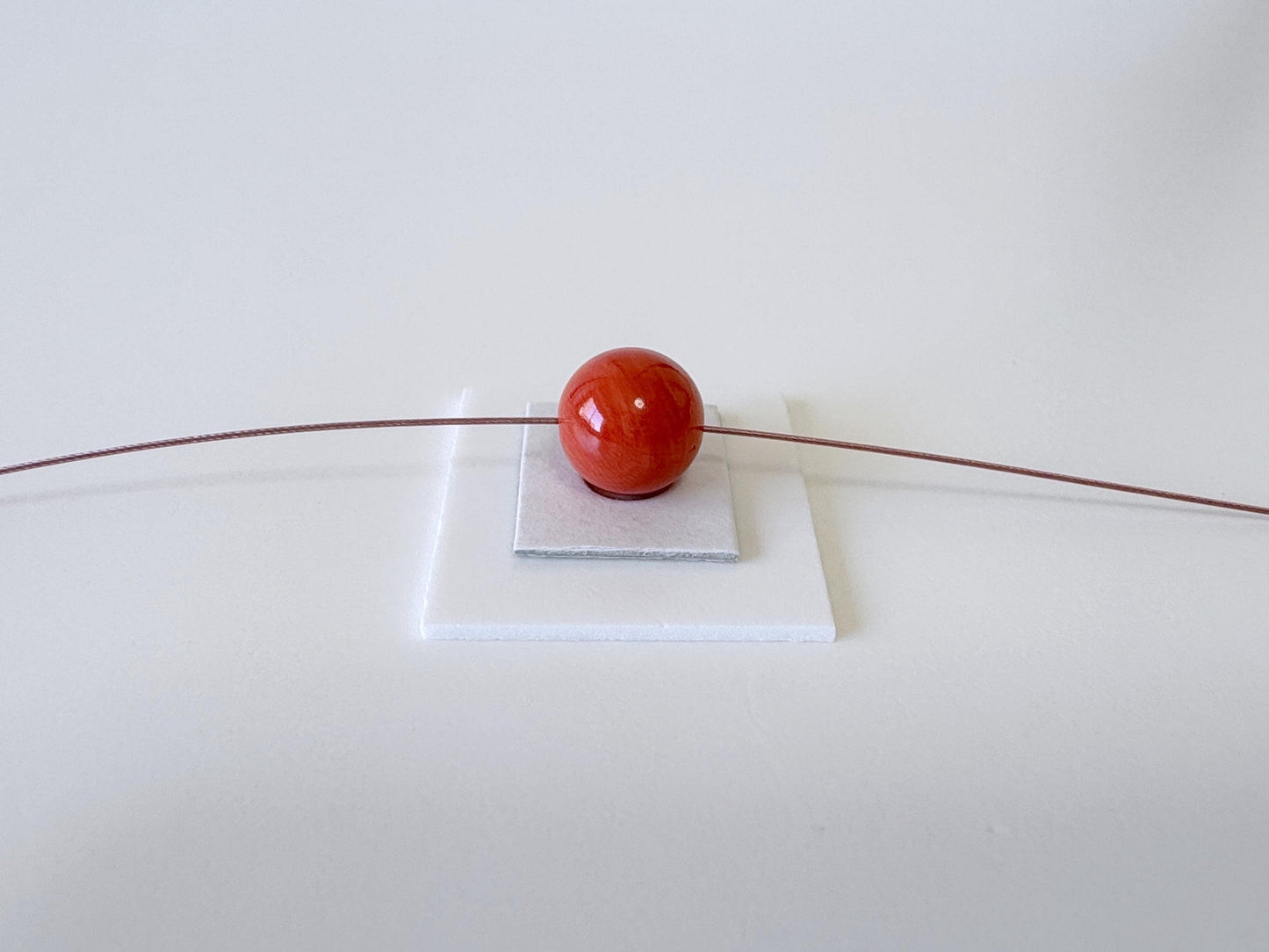 8.6mm Full-hole Natural Momo Coral Round Loose, Dark Orange/Vermilion color coral, Natural color, For jewelry making