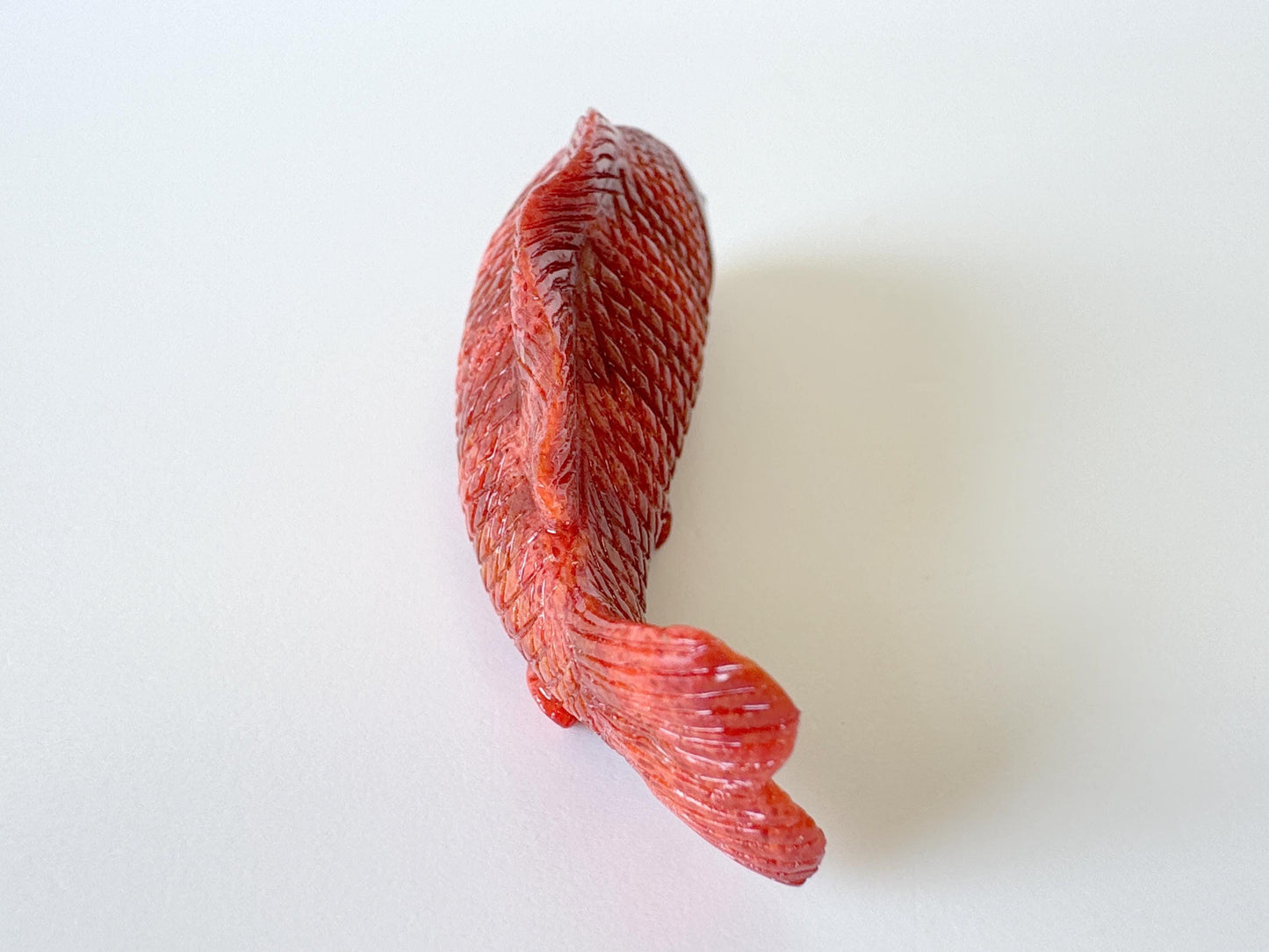 59mm Natural Sponge Coral Carp Carving Loose, Apple Coral Fish Carving, For Display, For Decoration, For Accessory Making