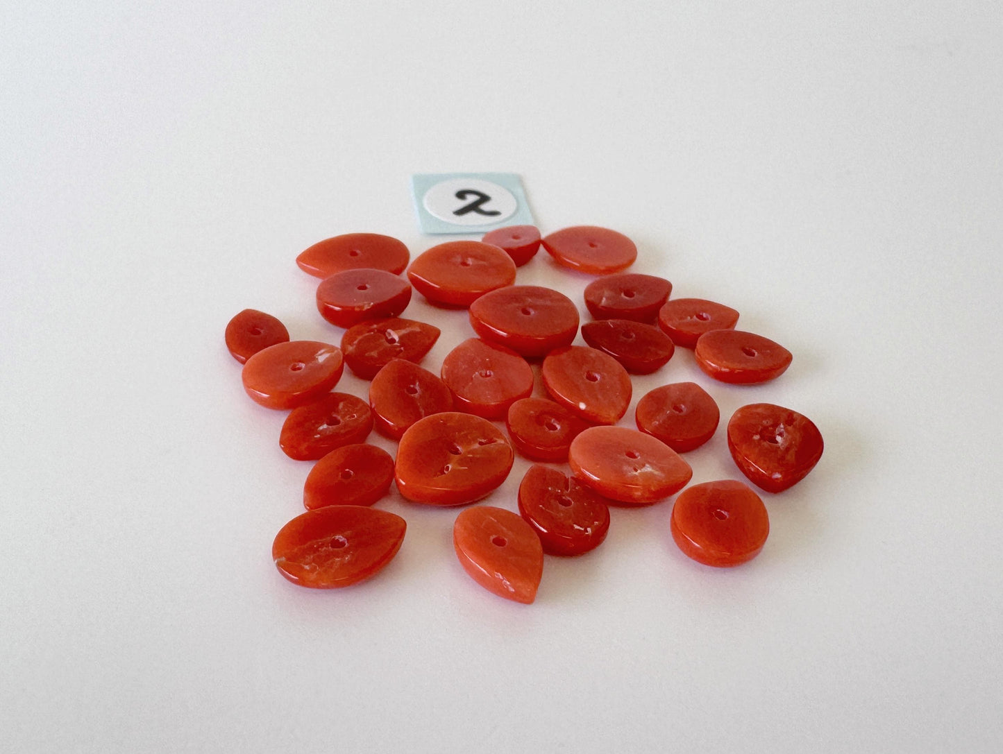 Value-priced, Natural red Mediterranean coral loose Pear shape cabochon for a set of 26-27pcs, For jewelry making, Natural color