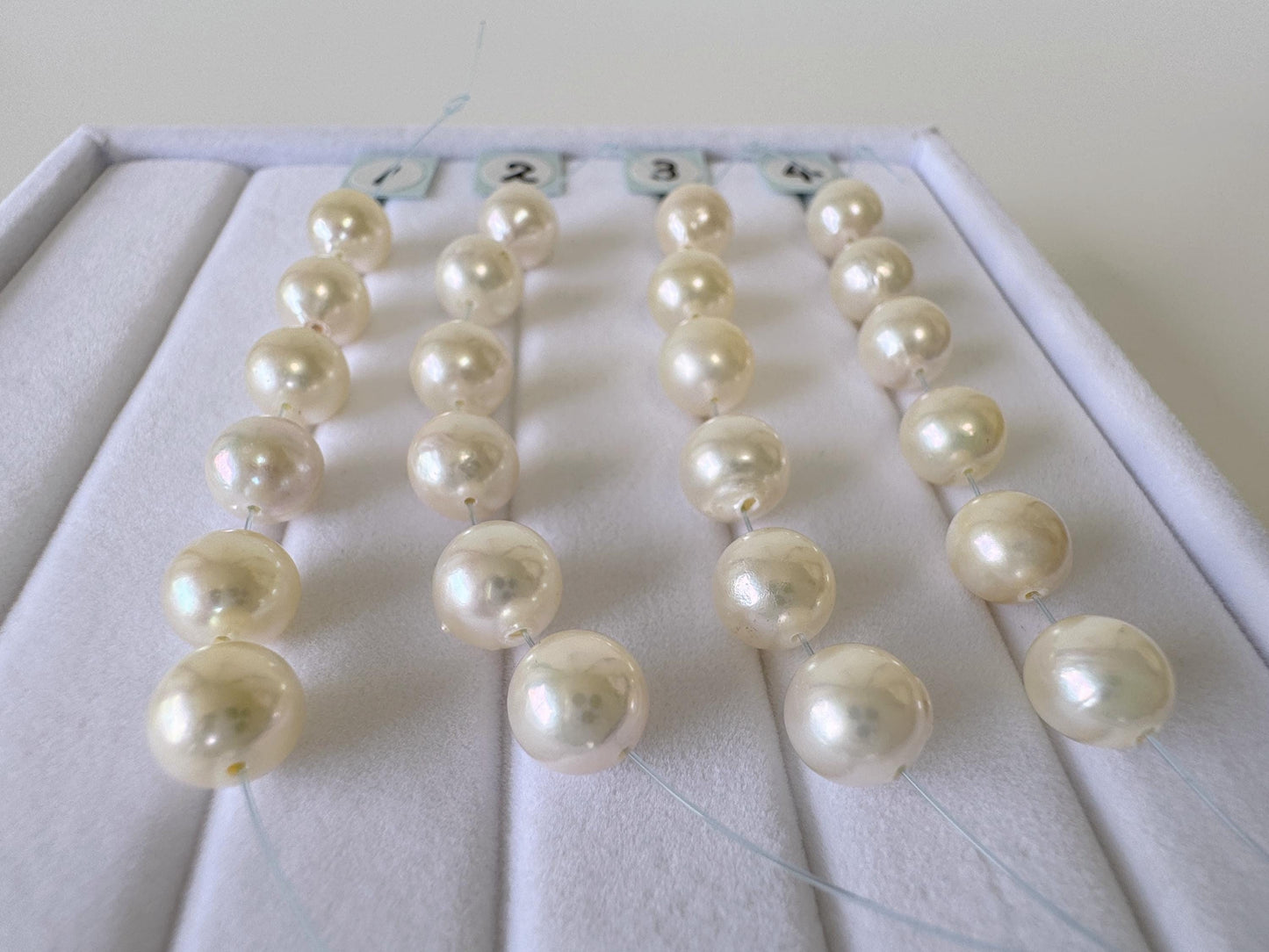 Japanese White/Off-white Akoya Pearl Beads, 7-7.5mm, Mini Strand, Short Strand, 6 Pieces, Genuine Akoya Pearl, Cultured in Sea Water