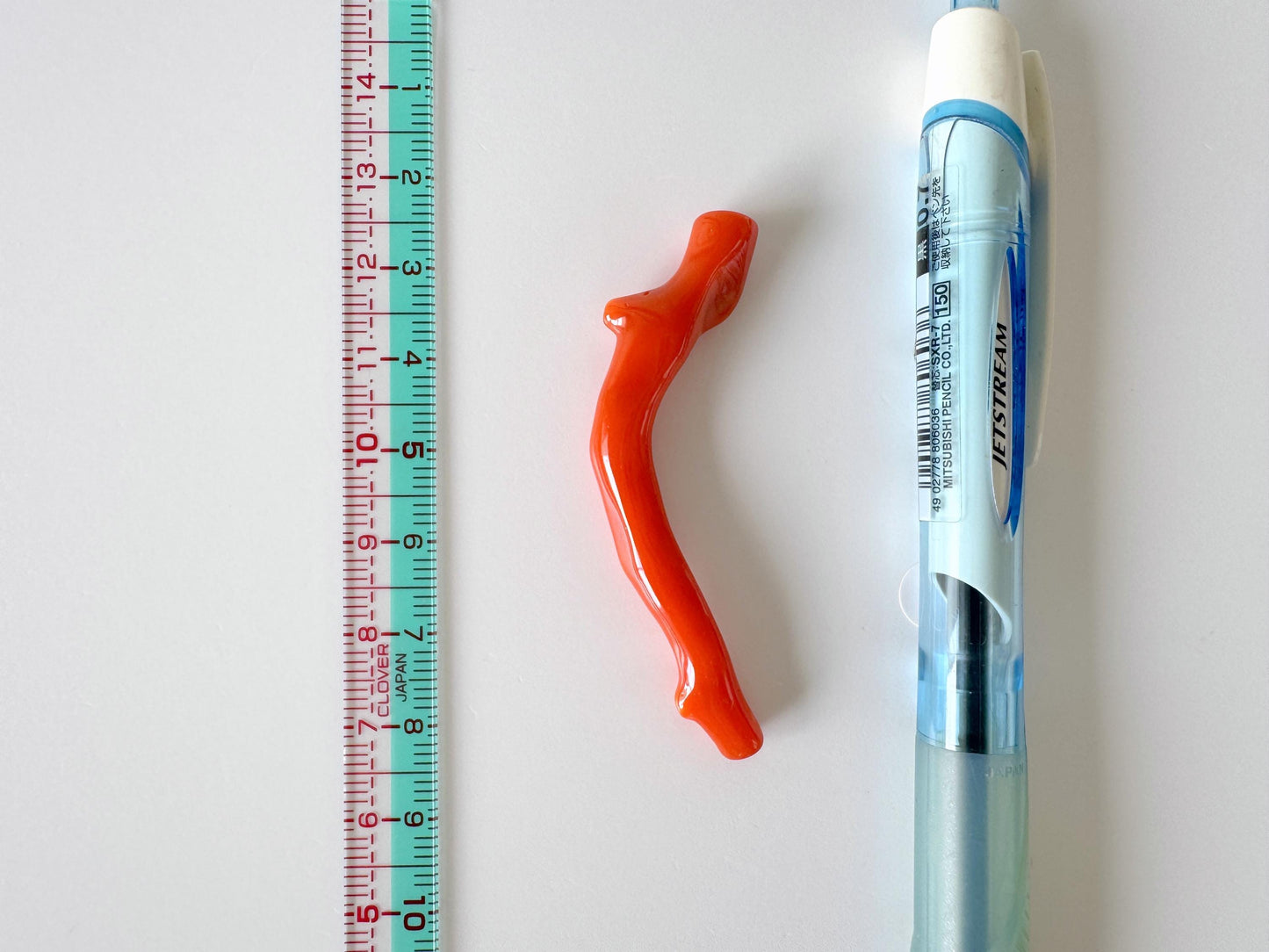Japanese red(Aka) coral branch, 55mm, Hole on top, Natural vermilion color coral for jewelry making