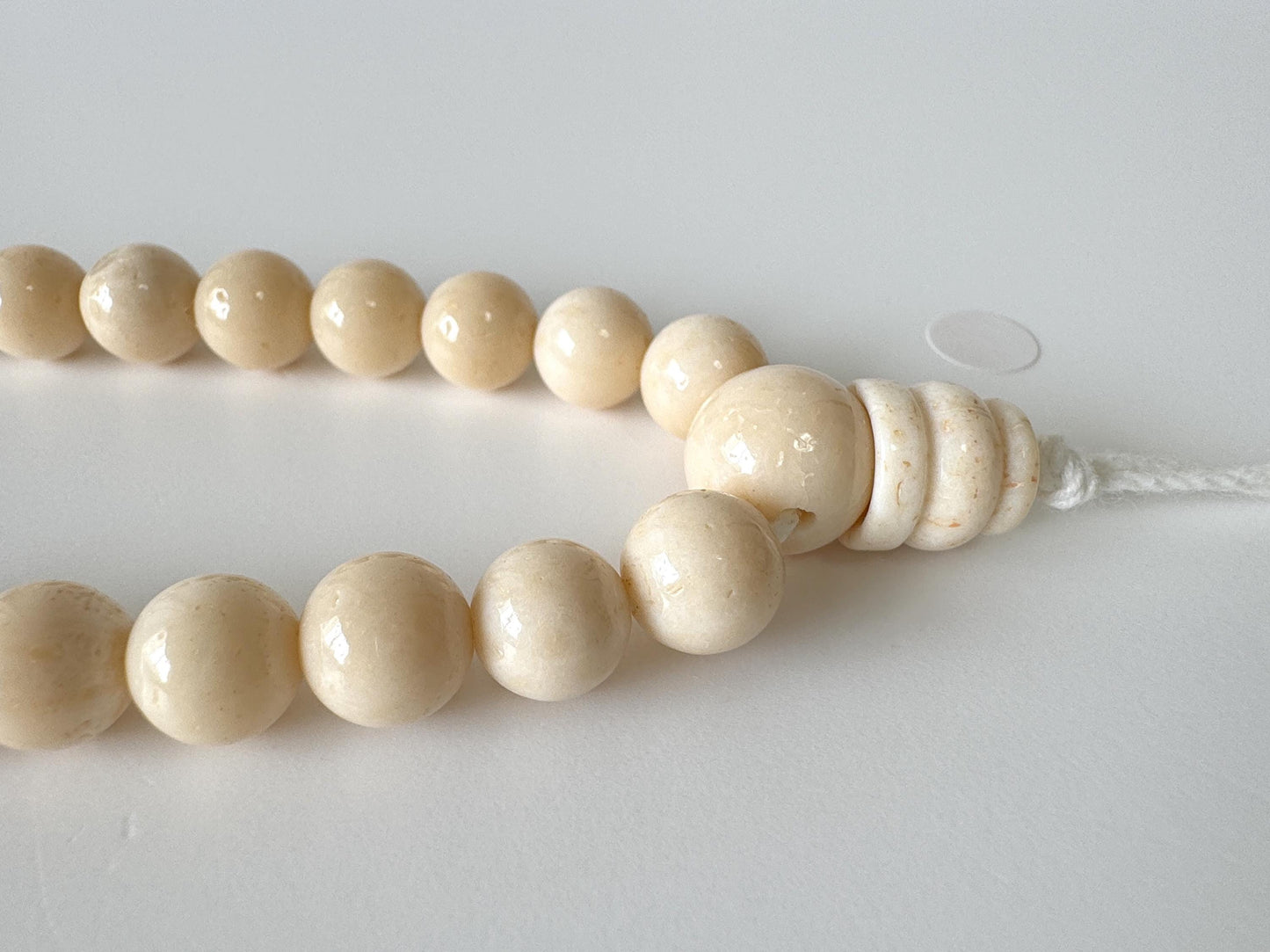 Natural white/ivory color bamboo coral 8-8.5mm Beads For Making Rosary, Mala, Prayer Beads, For Japanese type rosary, price per strand