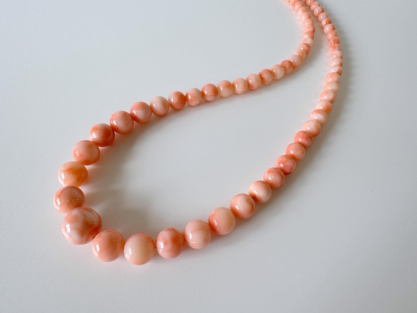 Natural Deep Sea Coral 5-11.7mm Round Beads Strand, Genuine Natural Pink / Orange Color, 42cm, 16.5in, For Jewelry Making