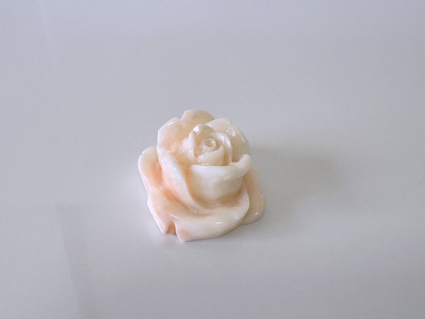Natural Deep Sea Coral Rose Carving Loose, Natural Pale White Pink Color Coral, 29x22mm, Flat Back, For Jewelry Making