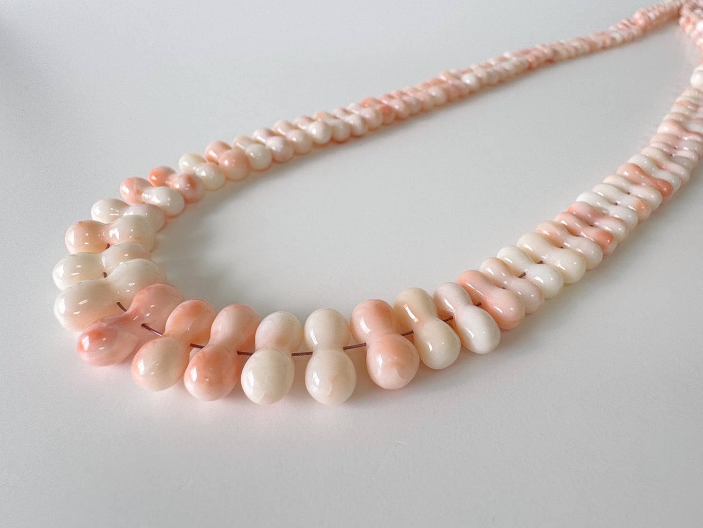 Natural deep sea coral peanut shape strand, 62.5cm, 24.5in, Natural color Pink/Orange/White coral peanut shape strand, For jewelry making
