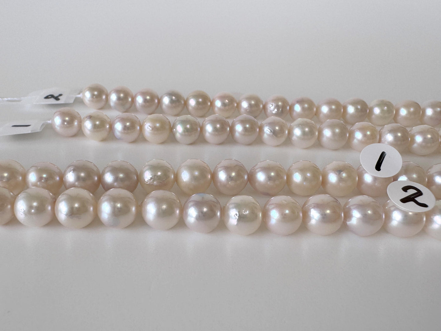 7-7.9mm Japanese White Akoya Pearl Beads, Genuine Akoya Pearl, Full Strand, 41.5cm , 16.3", Cultured Salt water pearl