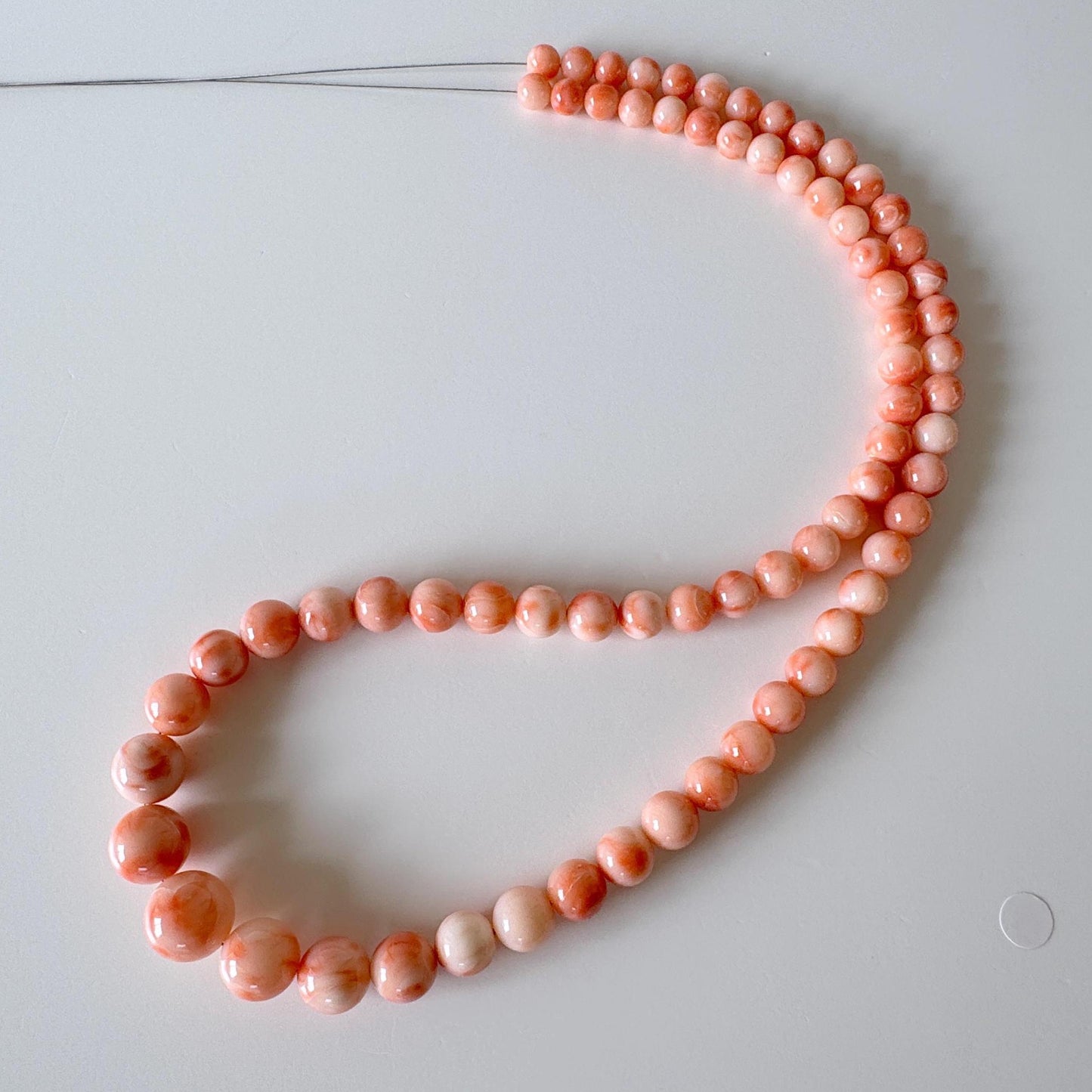 Natural Deep Sea Coral 6-12.7mm Round Beads Strand, Genuine Natural Pink / Orange Color, 53cm, 20.8in, For Jewelry Making