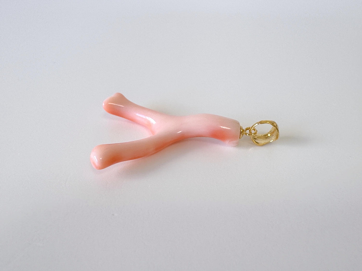 Natural Deep Sea Coral Branch Pendant, 30mm, Natural Pink/Orange color coral branch pendant, Silver (Gold-Plated) bail