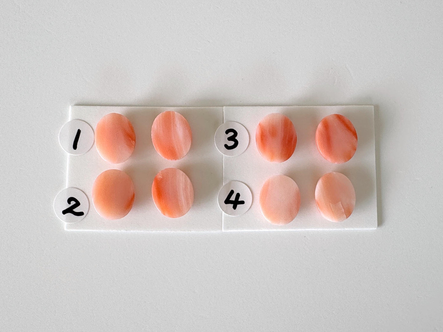 11x9mm Natural Deep Sea Coral Oval Cabochon, Natural Pink Color Coral, Price per Pair, For Jewelry Making, Natural Color, Genuine Coral