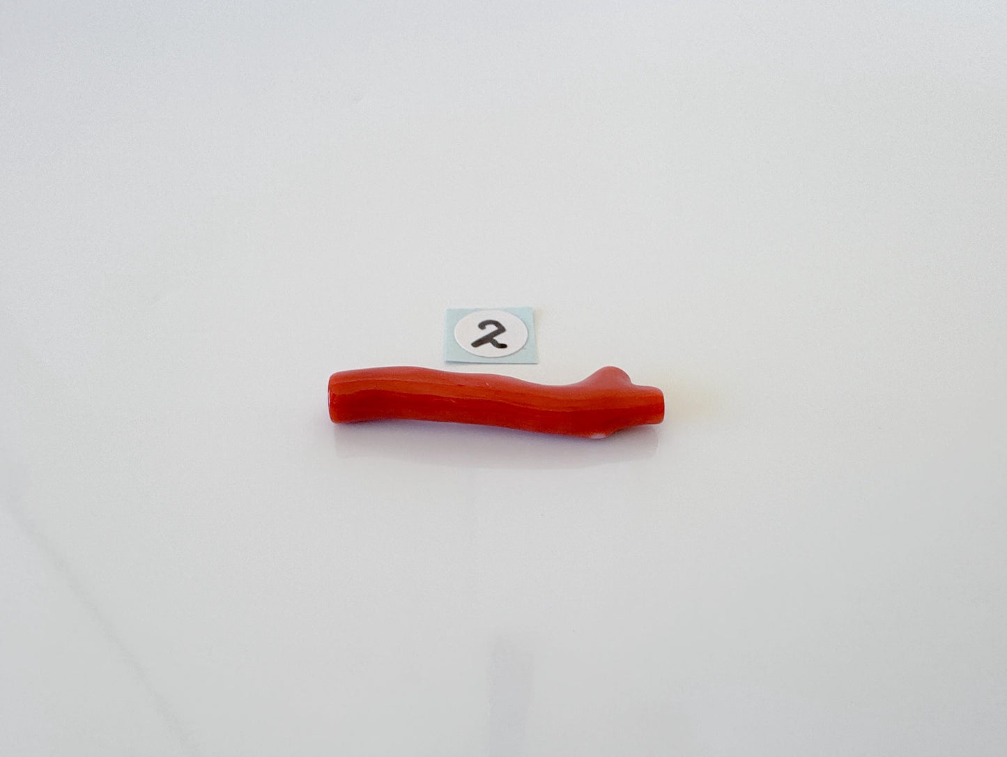 Japanese Momo Coral Branch, Natural Orange/Vermilion Color, Hole on Top, 31-32mm, Genuine Coral, For Jewelry Making, Price per Piece