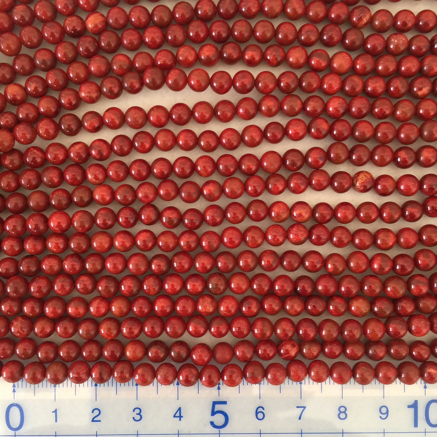 Natural sponge coral 5-5.5mm strands, Special deep red color, 15.7inches, 40cm, Apple coral strands, Price per strand
