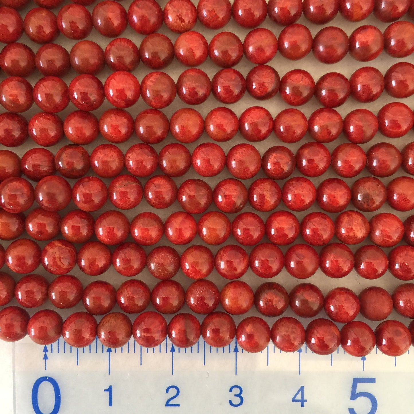 Natural sponge coral 5-5.5mm strands, Special deep red color, 15.7inches, 40cm, Apple coral strands, Price per strand