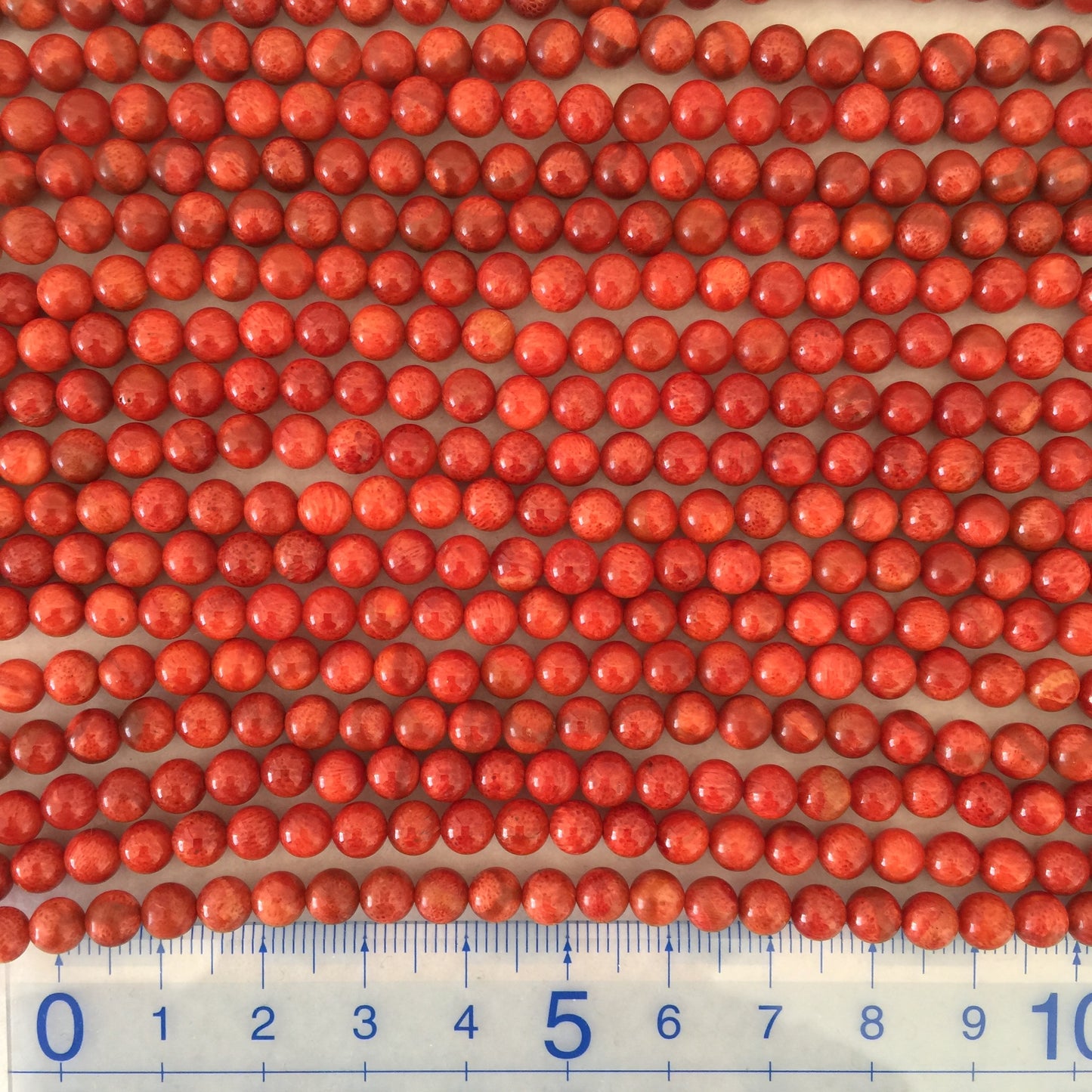 Natural sponge coral 5-5.5mm strands, Red-bright red color, 15.7inches, 40cm, Apple coral strands, Price per strand