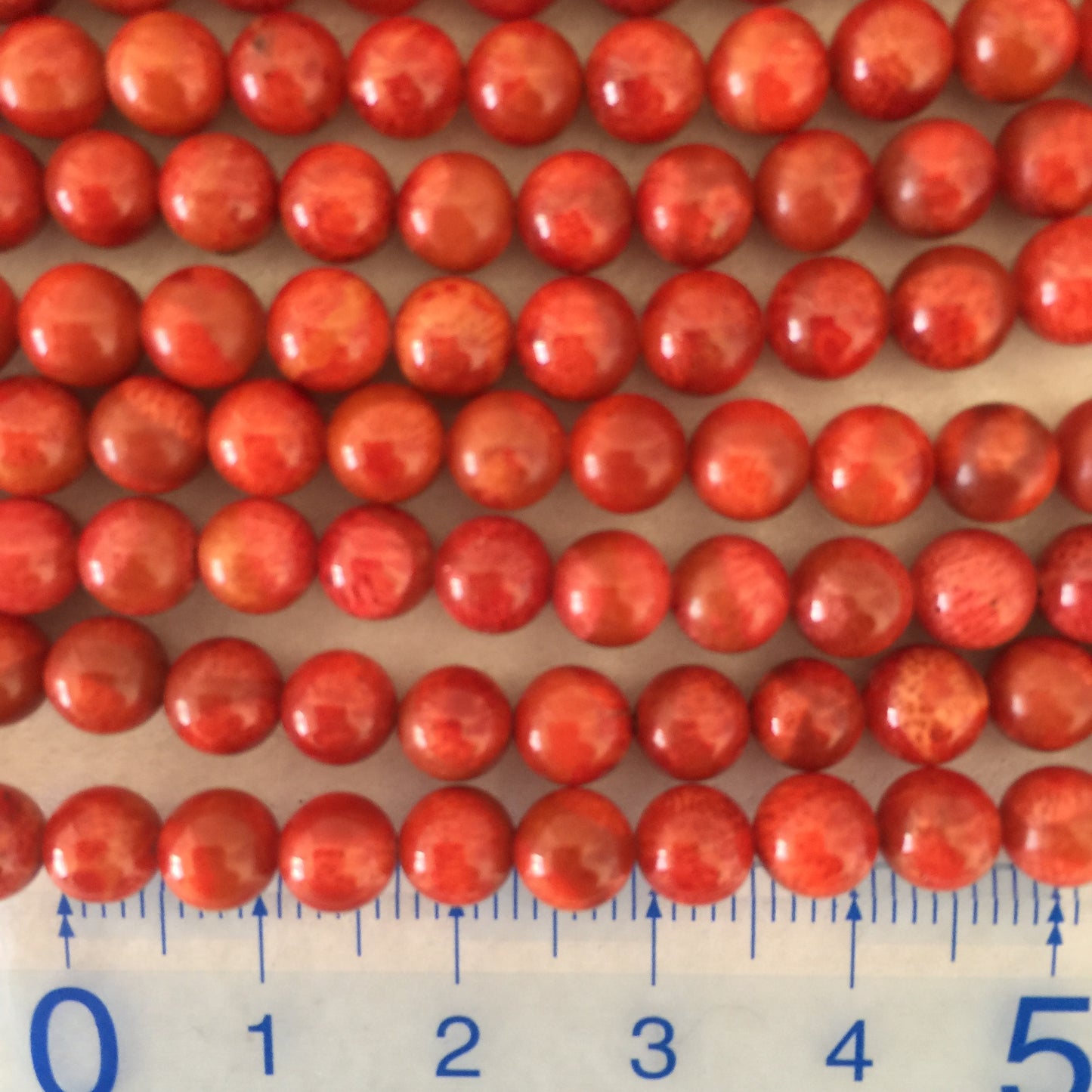 Natural sponge coral 5.5-6mm strands, Red-deep red color, 16inches, 40cm, Apple coral strands, Price per strand