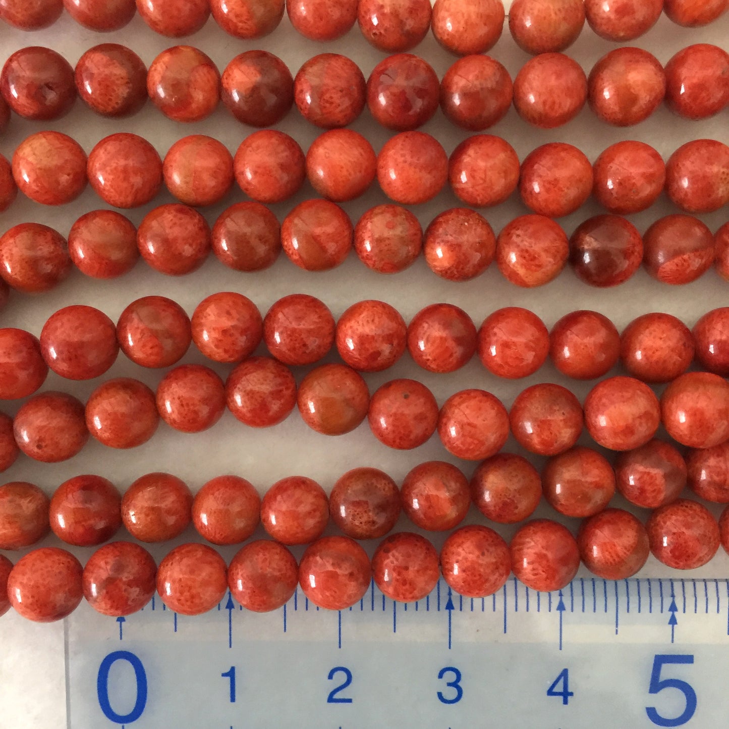 Natural sponge coral 6.5-7mm strands, Red-bright red color, 16inches, 40cm, Apple coral strands, Price per strand