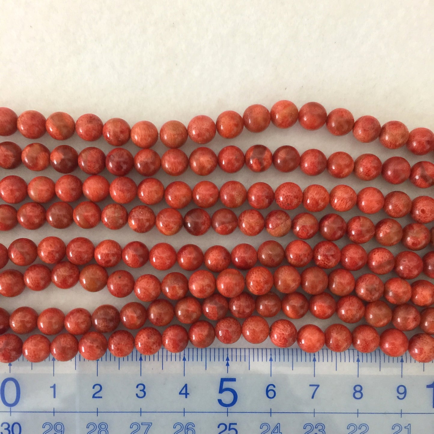 Natural sponge coral 6.5-7mm strands, Red-bright red color, 16inches, 40cm, Apple coral strands, Price per strand
