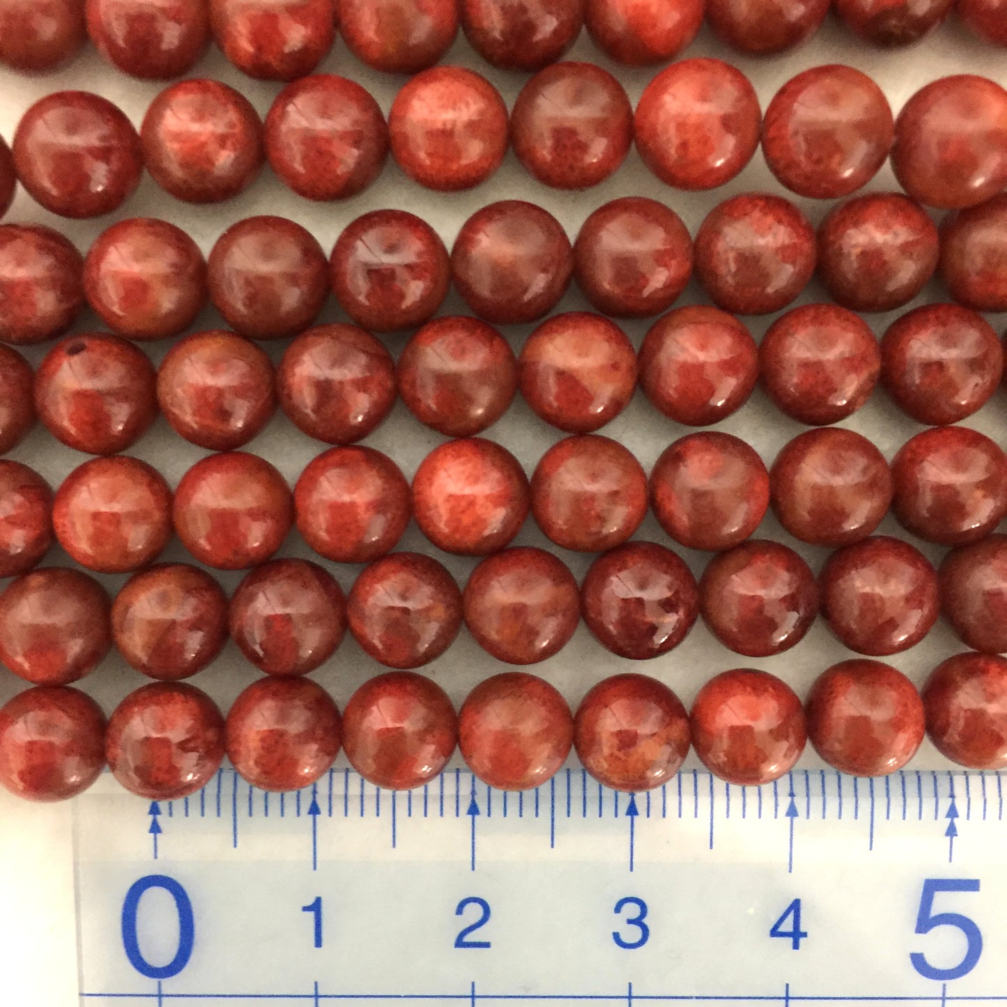 Natural sponge coral 7-7.5mm strands, Special deep red color, 16inches, 40cm, Apple coral strands, Price per strand