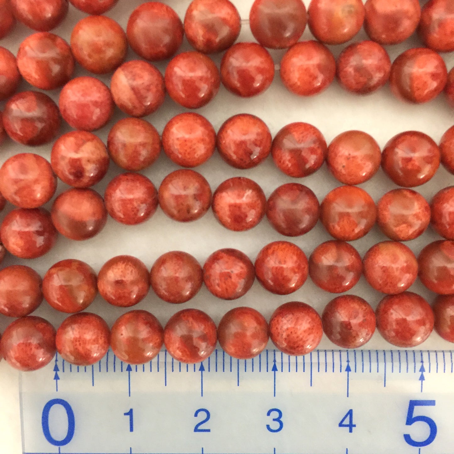 Natural sponge coral 7-7.5mm strands, Red-bright red color, 16inches, 40cm, Apple coral strands, Price per strand
