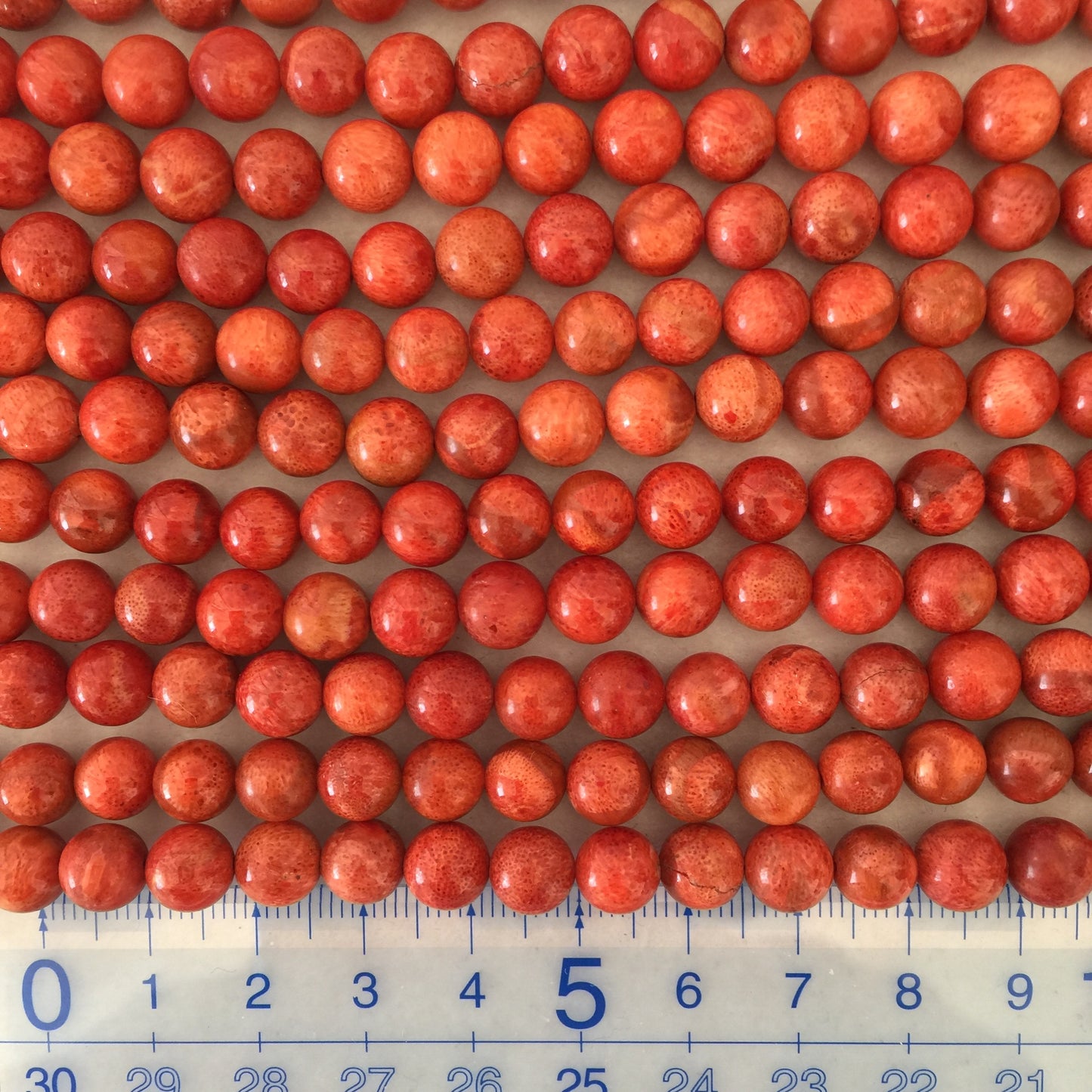Natural sponge coral 7.5-8mm strands, Bright red color, 16inches, 40cm, Apple coral strands, Price per strand