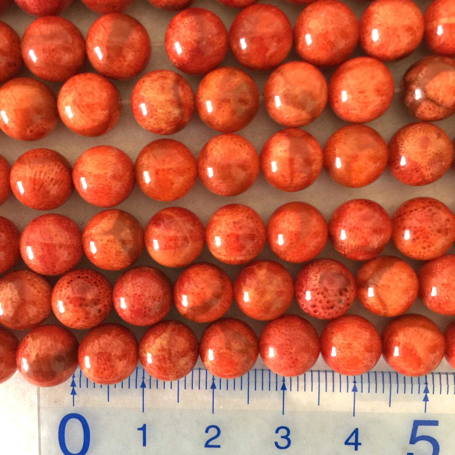 Natural sponge coral 8-8.5mm strands, Bright red color, 16inches, 40cm, Apple coral strands, Price per strand