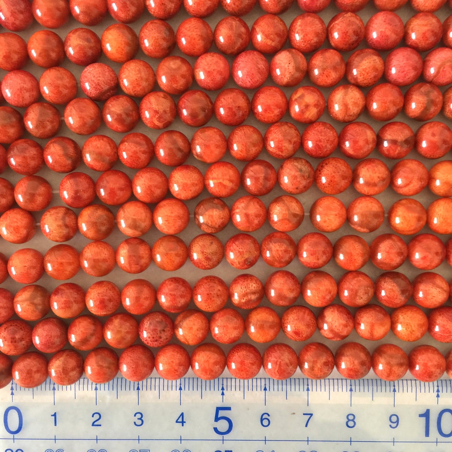 Natural sponge coral 8-8.5mm strands, Bright red color, 16inches, 40cm, Apple coral strands, Price per strand