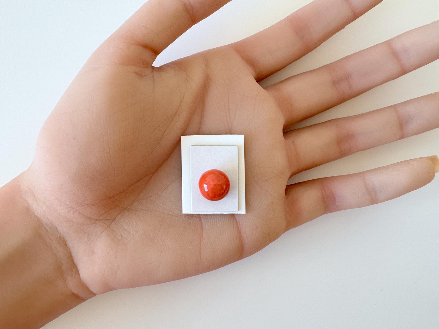 Natural Momo Coral Bead – 10.6mm Orange Round Gemstone | Half Drilled Jewelry Supplies