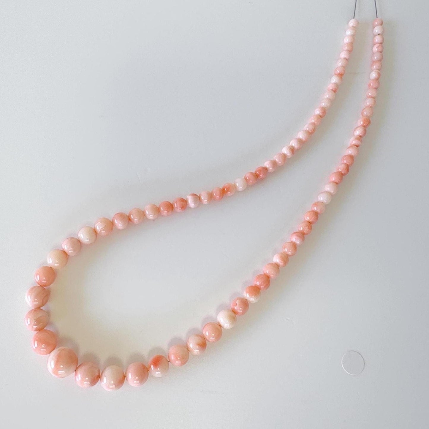 Natural Deep Sea Coral 4-10mm Round Beads Strand, Genuine Natural Pink / Orange Color, 41cm, 16in, For Jewelry Making