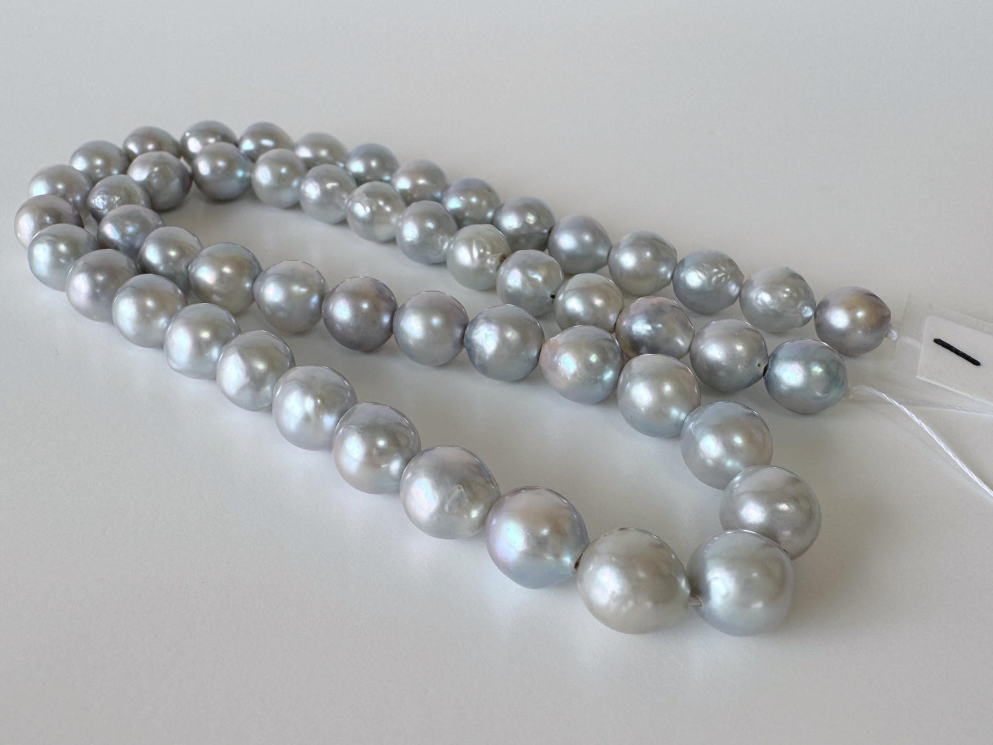 7.5-8mm Japanese Akoya Pearl Beads, Natural Blue/Silver color pearl, Genuine Akoya Pearl, Full Strand 40cm , 15.7", Salt water pearl