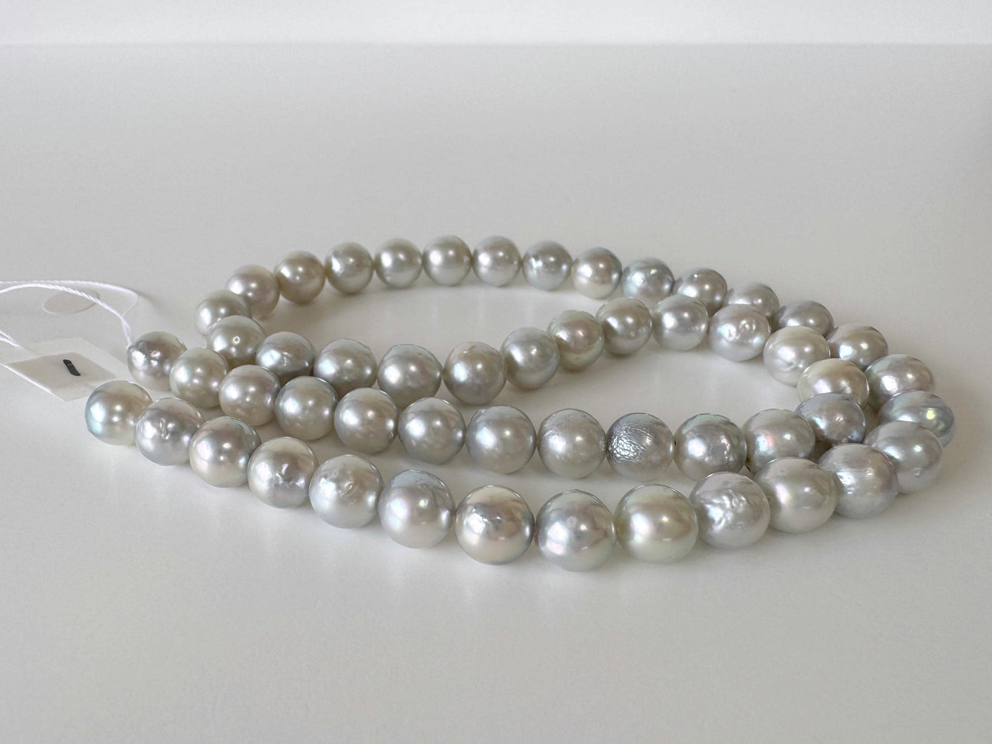 7.5-8mm Japanese Akoya Pearl Beads, Natural Blue/Silver color pearl, Genuine Akoya Pearl, Full Strand 40cm , 15.7", Salt water pearl