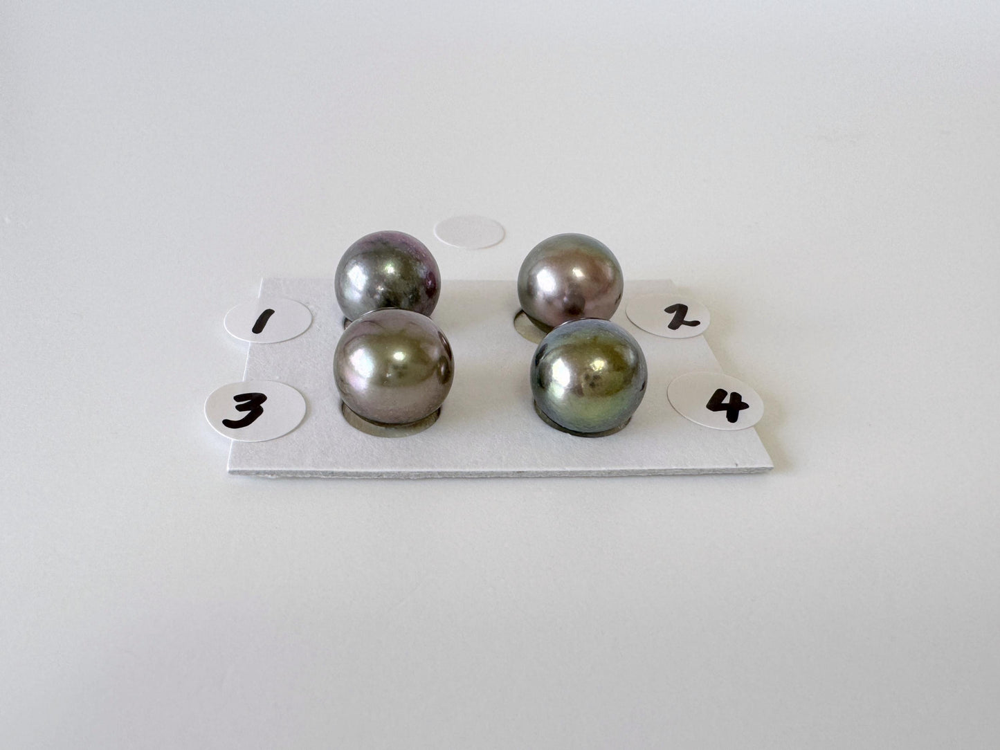 Japanese Black/Peacock Black Akoya Pearl 9.3-9.7mm, Half-Drilled Round loose, Price per Piece, Salt water pearl