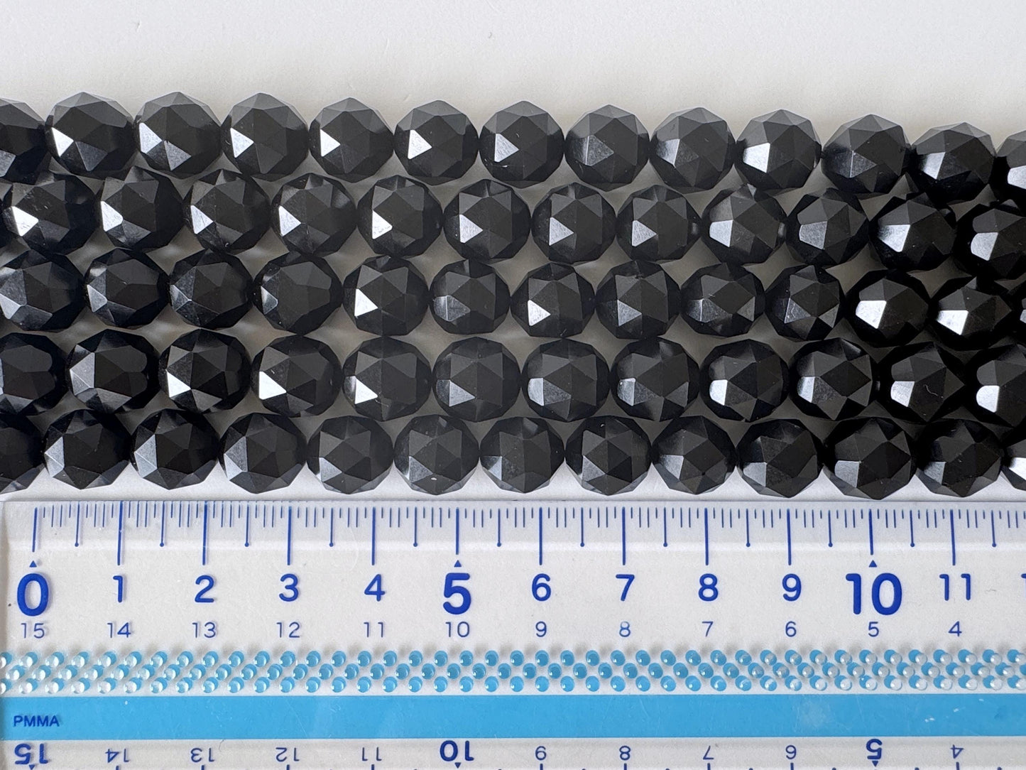 Natural Black Jet 10mm Faceted (Triangle faceted) Beads strands, 15.7inches, 40cm For jewelry making, price per strand
