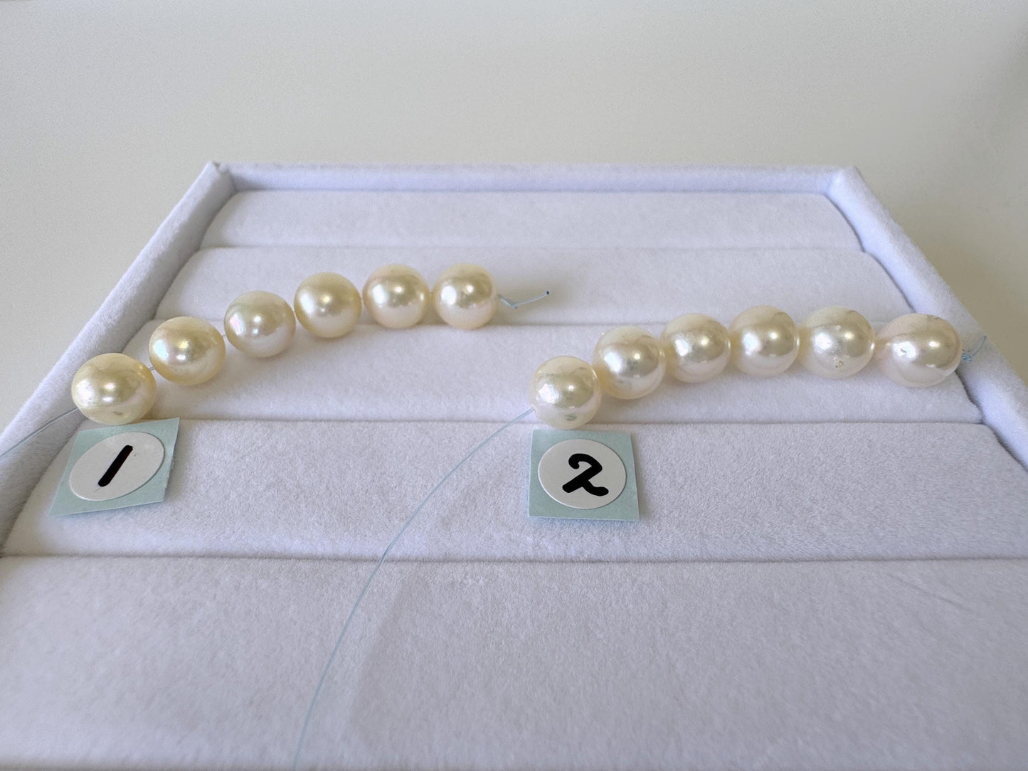Japanese White/Off-white Akoya Pearl Beads, 7-7.5mm, Mini Strand, Short Strand, 6 Pieces, Genuine Akoya Pearl, Cultured in Sea Water