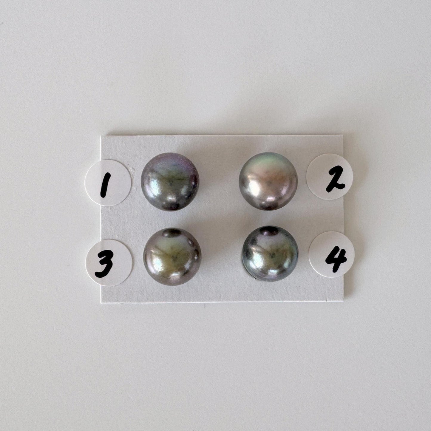 Japanese Black/Peacock Black Akoya Pearl 9.3-9.7mm, Half-Drilled Round loose, Price per Piece, Salt water pearl