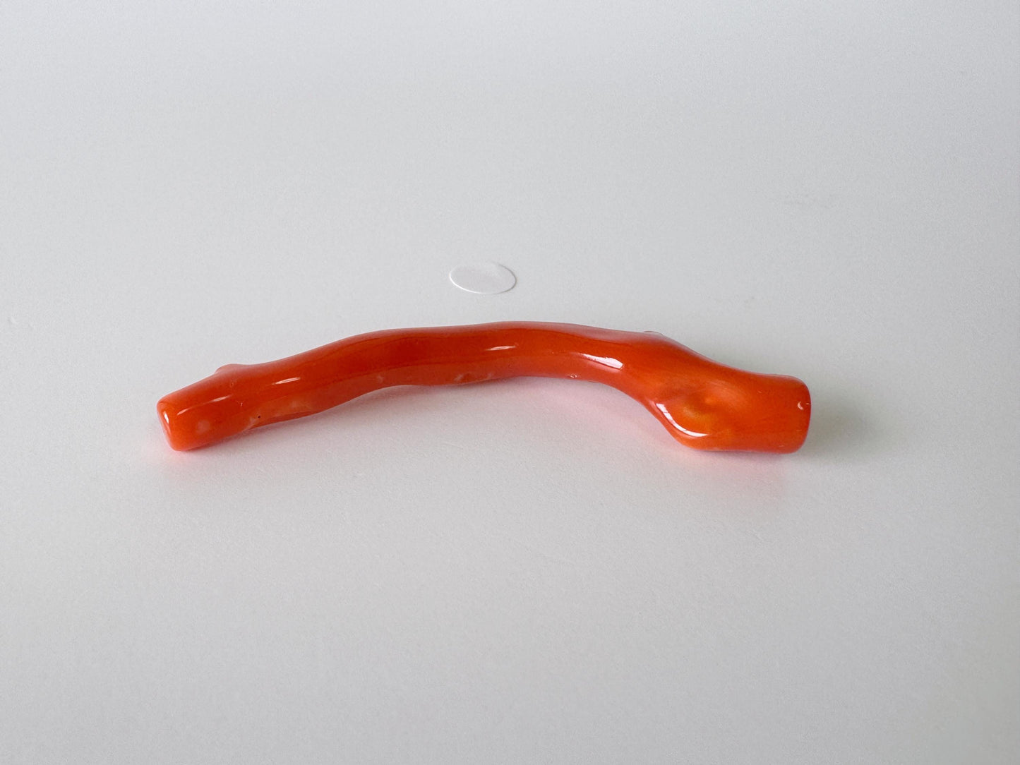 Japanese red(Aka) coral branch, 55mm, Hole on top, Natural vermilion color coral for jewelry making