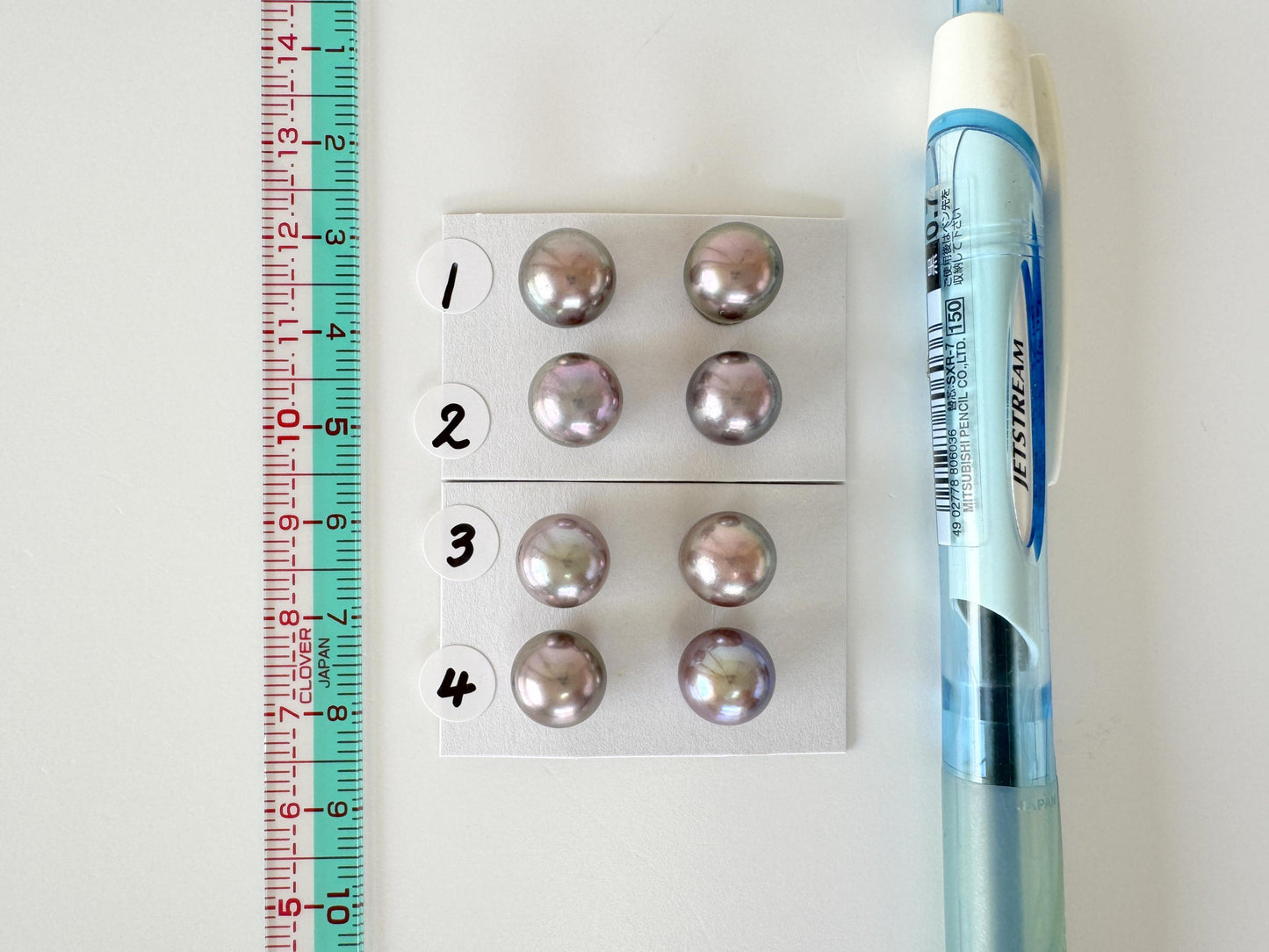 Japanese Black/Peacock Black Akoya Pearl 9.5-10mm, Half-Drilled Round loose, Price per pair, Salt water pearl