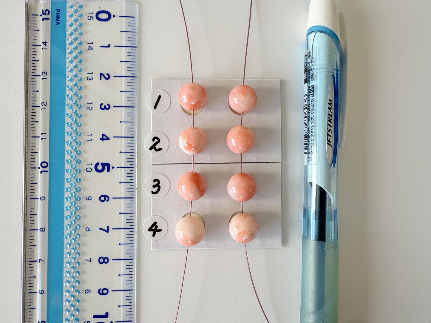 9-9.3mm Full Hole Natural deep sea coral round loose, Pink/Orange/White Coral, For earring sets or pendant, price per pair, Natural Color